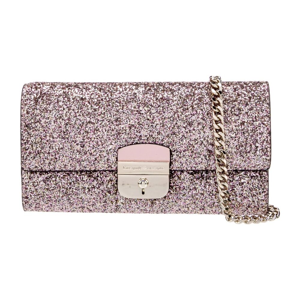 kate spade Glitter Pink Chain Shoulder Clutch